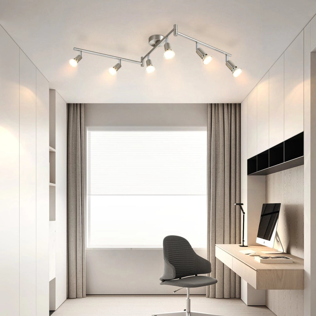 ZMH Faretto da soffitto a 6 luci - Plafoniera moderna GU10 faretto da soffitto soggiorno