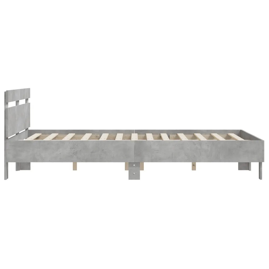Giroletto Testiera-Struttura Letto Grigio Cemento 150x200 cm Legno Multistrato