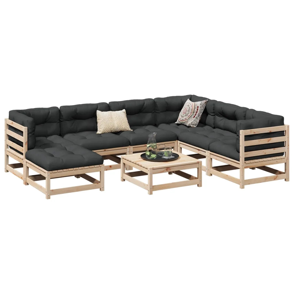 Set Divani da Giardino 8 pz in Legno Massello di Pino 3299552