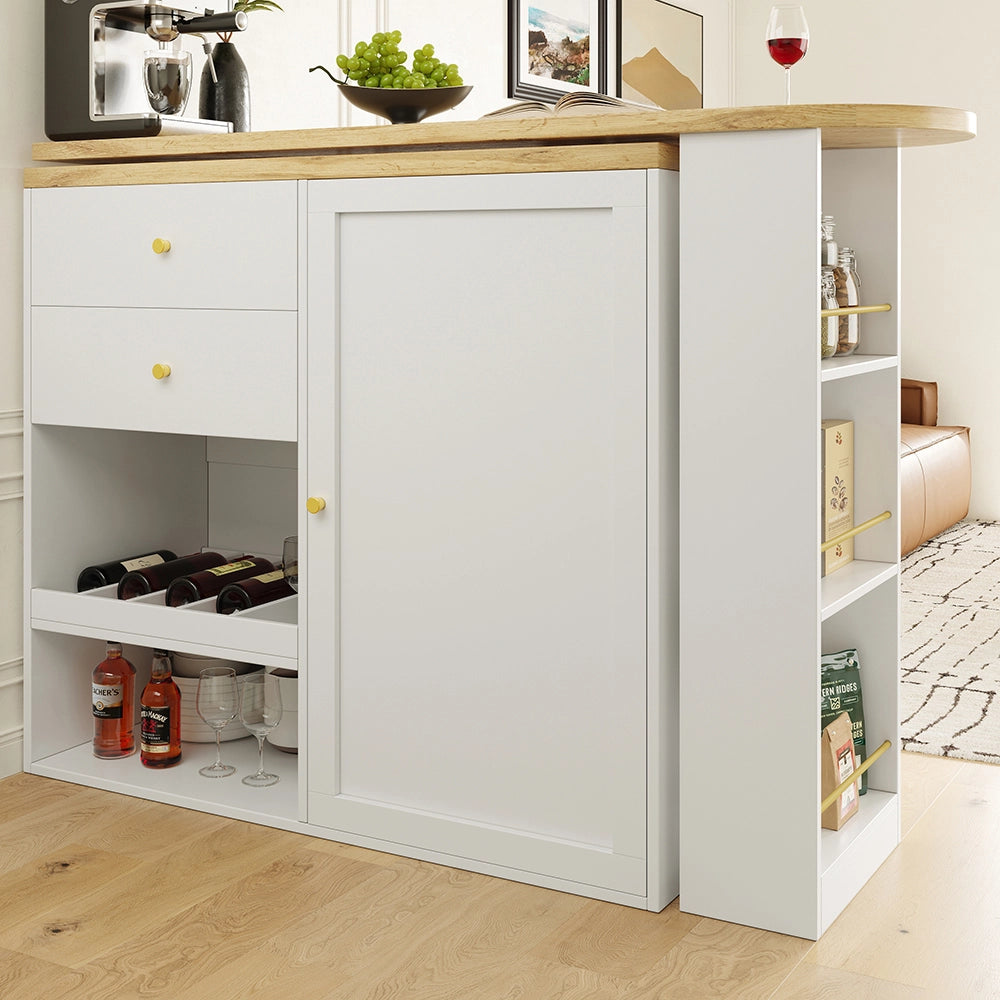 Tavolo Bar Girevole - Xylo - 105??39??102 cm - 2 Cassetti 3 Ripiani