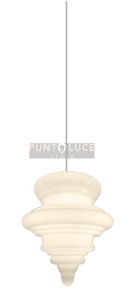 ISOTTA Sospensione 1 luce bianco latte cavo in tessuto attacco E27