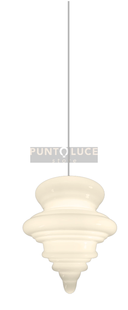 ISOTTA Sospensione 1 luce bianco latte cavo in tessuto attacco E27