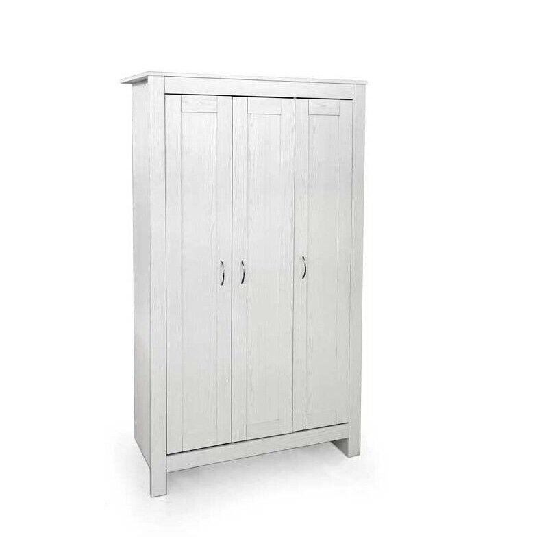 ARMADIO IN MDF TRUCIOLARE CON RIPIANI INTERNI E 3 ANTE 109X52X180 CM BIANCO