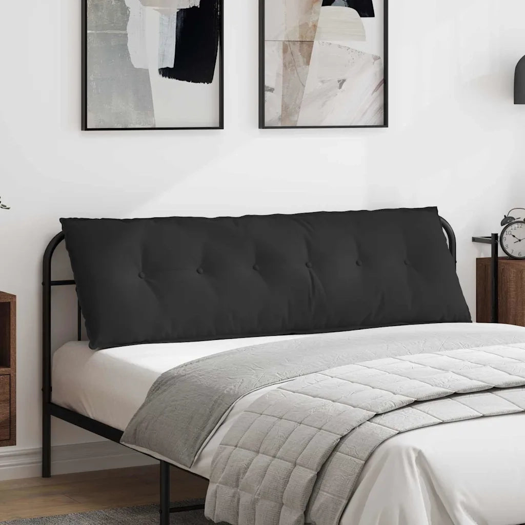 Cuscino per Schiena Nero 160 x 50 cm Tessuto in Microfibra 42014905