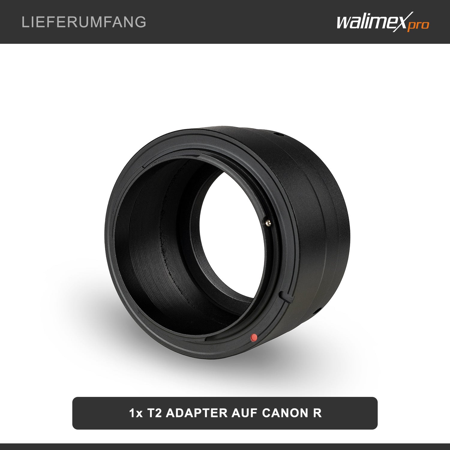 T2 Adapter compatibile con Canon R - Anello adattatore con messa a fuoco manuale, maneggevole, anello di montaggio dell'obiettivo per EOS R1, EOS R5 Mark II, EOS R100, EOS R8