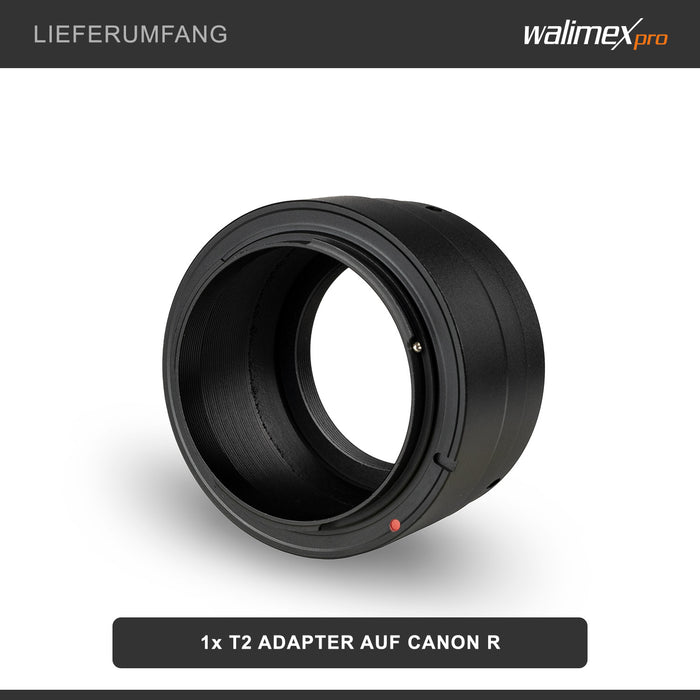 T2 Adapter compatibile con Canon R - Anello adattatore con messa a fuoco manuale, maneggevole, anello di montaggio dell'obiettivo per EOS R1, EOS R5 Mark II, EOS R100, EOS R8