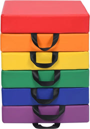 Tappeto per Bambini 6 Pezzi, Tappeto da Terra Cuscino Yoga Meditazione, per Camera da Letto e Salotto, Moderno 38x38x8cm