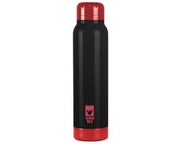Bottiglia termica - 250 ml - nero/rosso - acciaio inossidabile