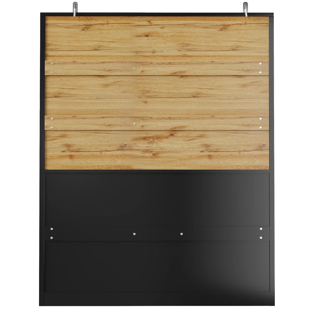 Vetrina 140x38.5x175 cm con ante in acrilico e sistema antiribaltamento; MDF nero