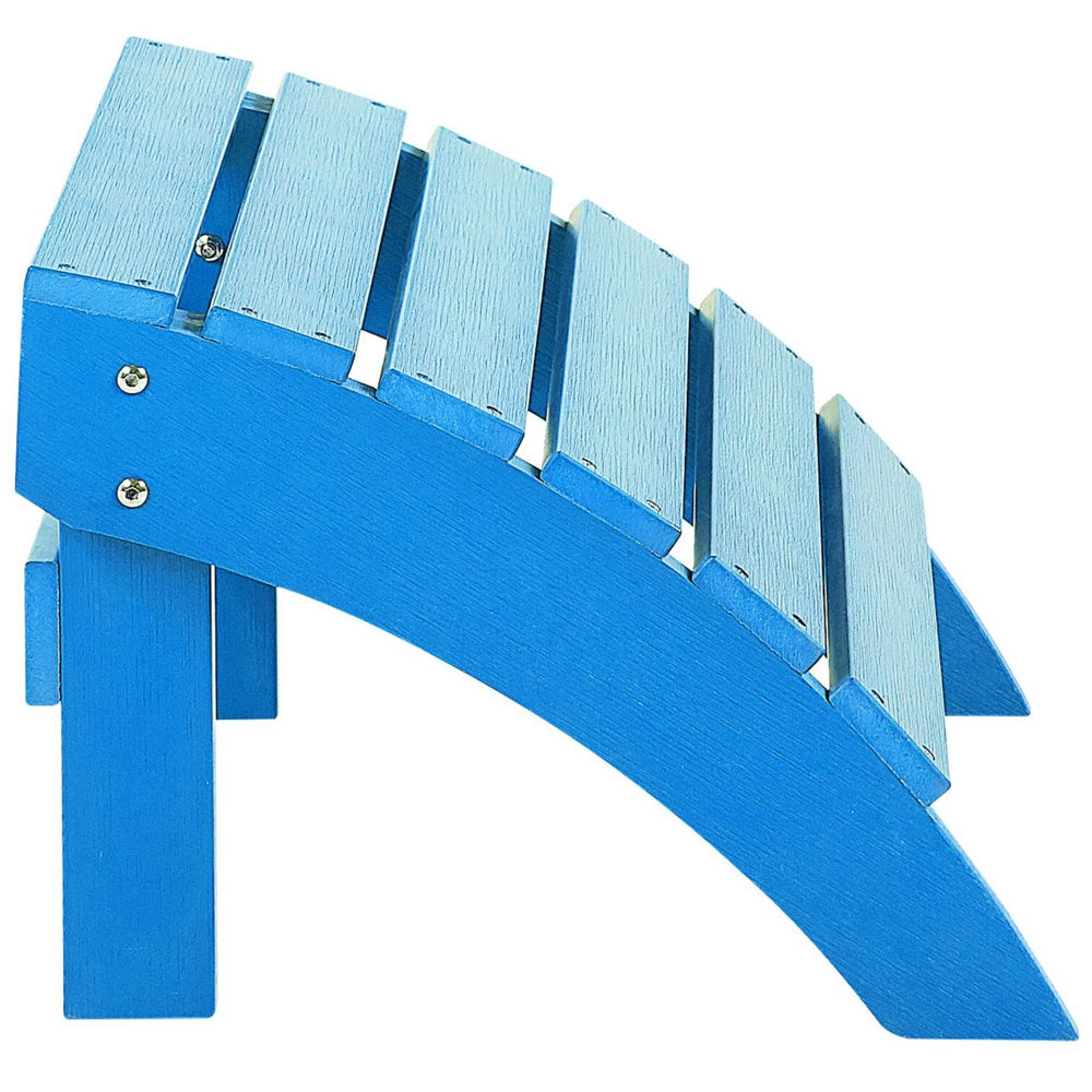 Poggiapiedi da giardino in plastica blu in legno resistente agli agenti atmosferici a doghe in stile moderno