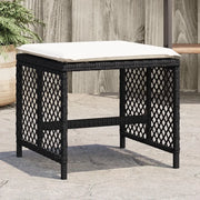 vidaXL Sgabelli da Giardino con Cuscini 4pz Neri 41x41x36cm Polyrattan