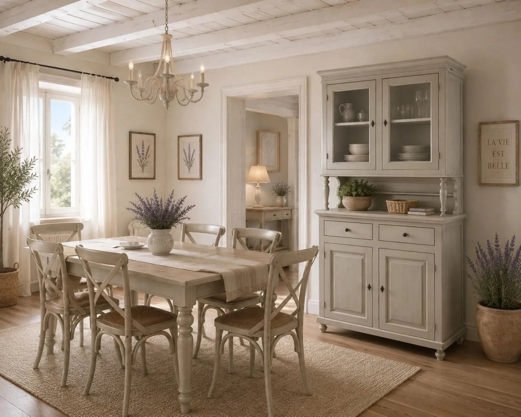 Cristalliera in legno bianco shabby 104x43x208 - Mobili 2G