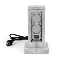 Colonna multipresa effetto granito, con 4 prese e 2 interruttori on/off, per esterno IP44