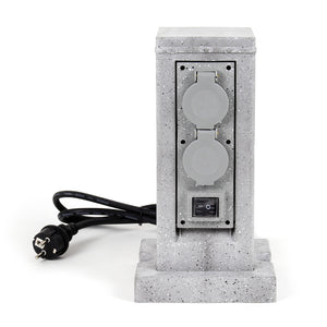 Colonna multipresa effetto granito, con 4 prese e 2 interruttori on/off, per esterno IP44