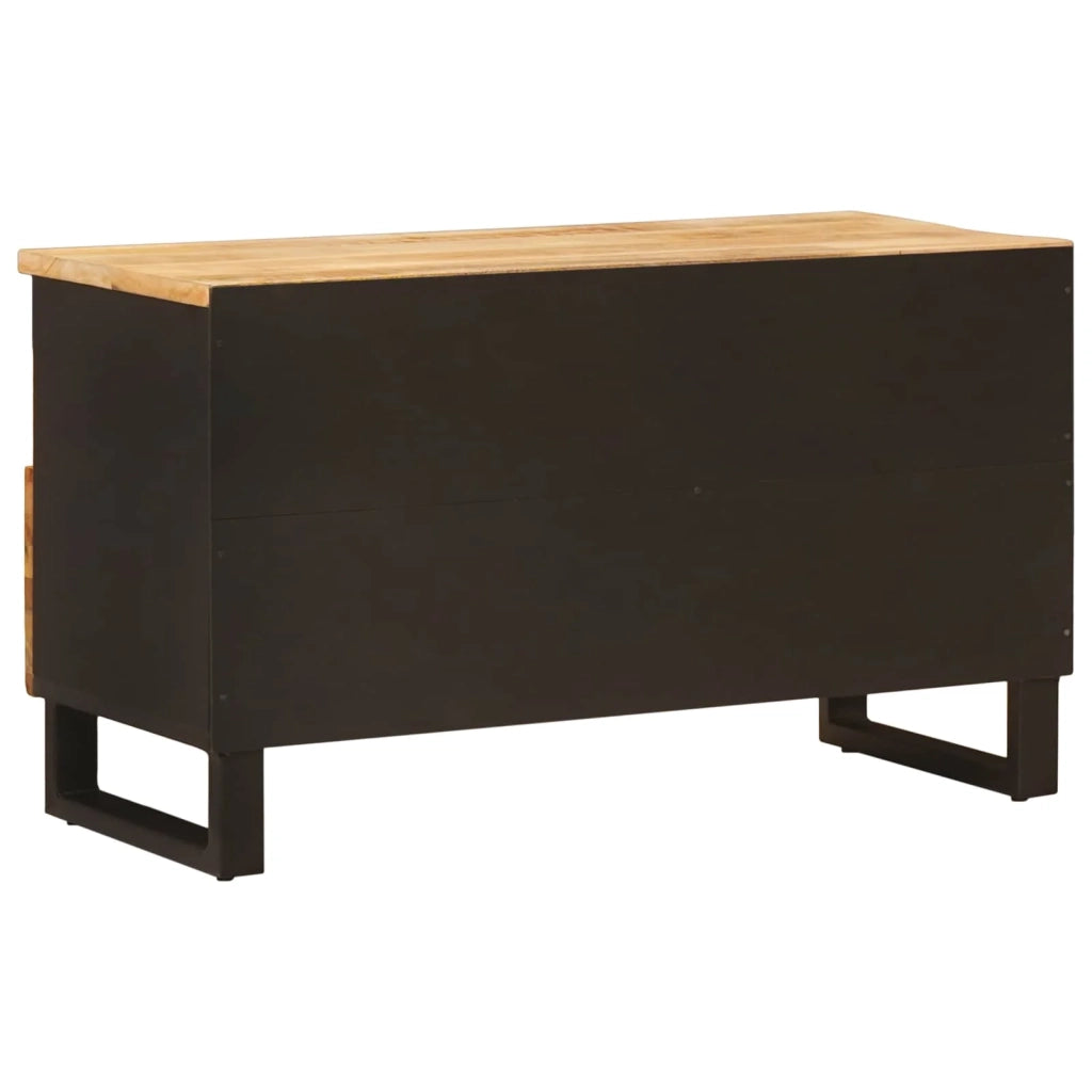 Mobile porta TV funzionale rettangolare con ripiano 80 x 33 x 46 cm in legno massello di mango marrone 02_0057817