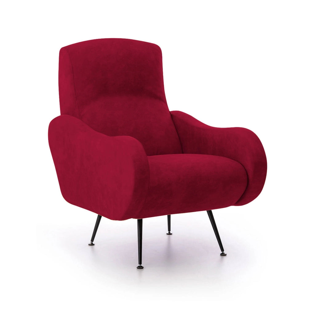 Poltroncina Lasnigo, Poltrona Braccioli Made in Italy, 70x100x98h cm Rosso