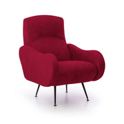 Poltroncina Lasnigo, Poltrona Braccioli Made in Italy, 70x100x98h cm Rosso