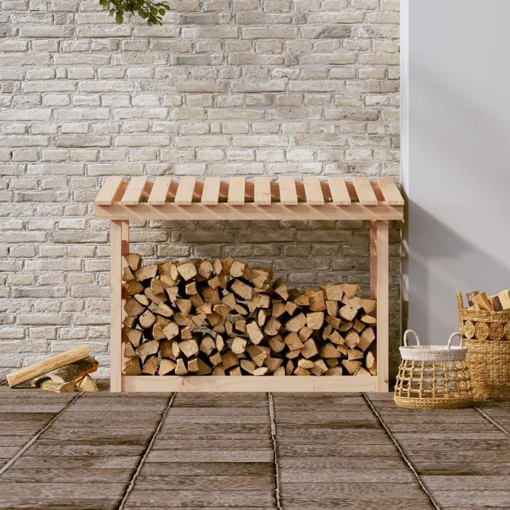 Portalegna-Scaffale per Legna 108x64,5x78 cm in Legno Massello di Pino
