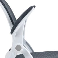 Sedia da Ufficio Ergonomica con Schienale a Rete e Altezza Regolabile, 65.5x61.5x88-97.5cm, Grigio