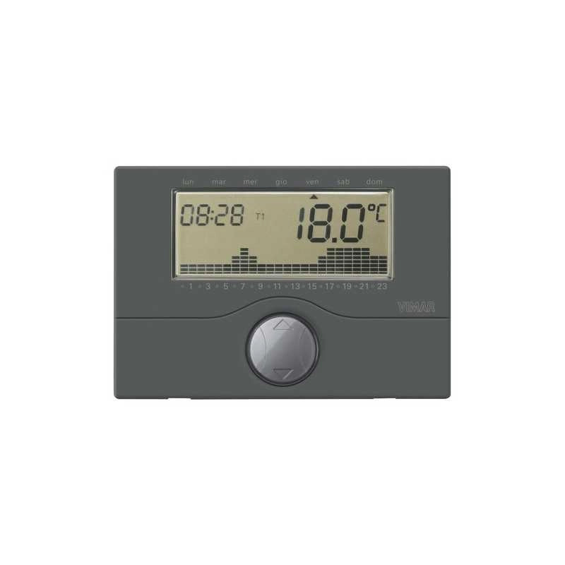 01910.14 Cronotermostato a Batteria Parete Antracite