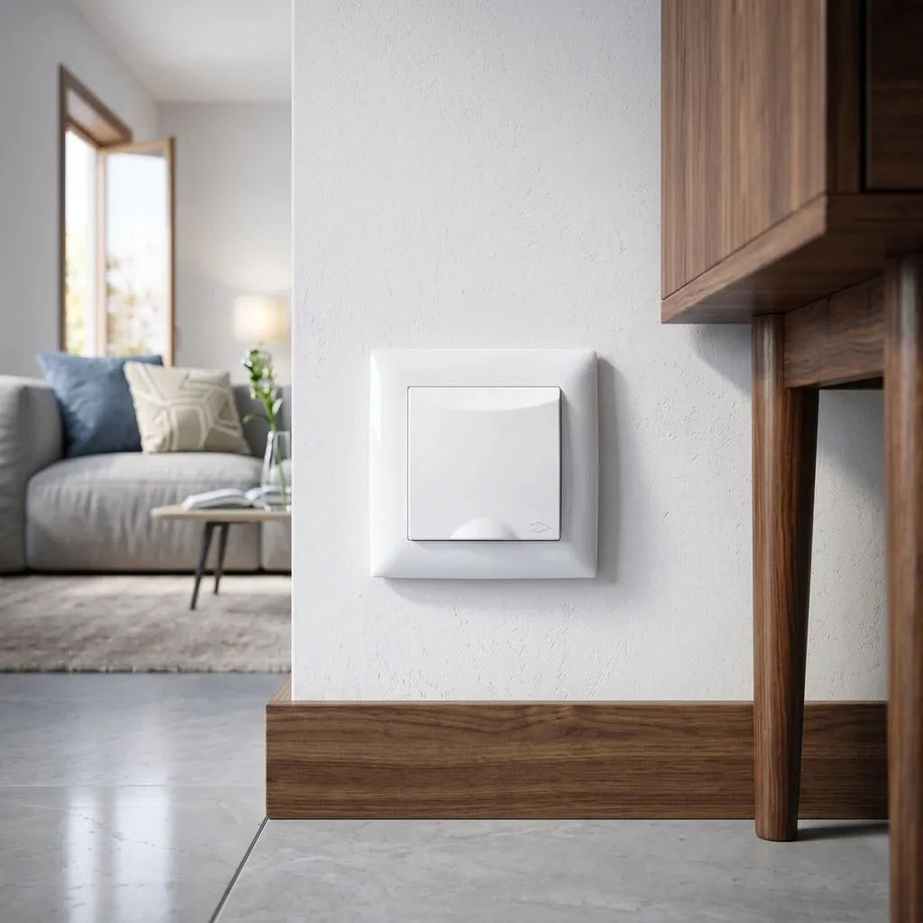 Presa Singola Con Messa A Terra E Coperchio Con Cornice Oste Jnh005-g White