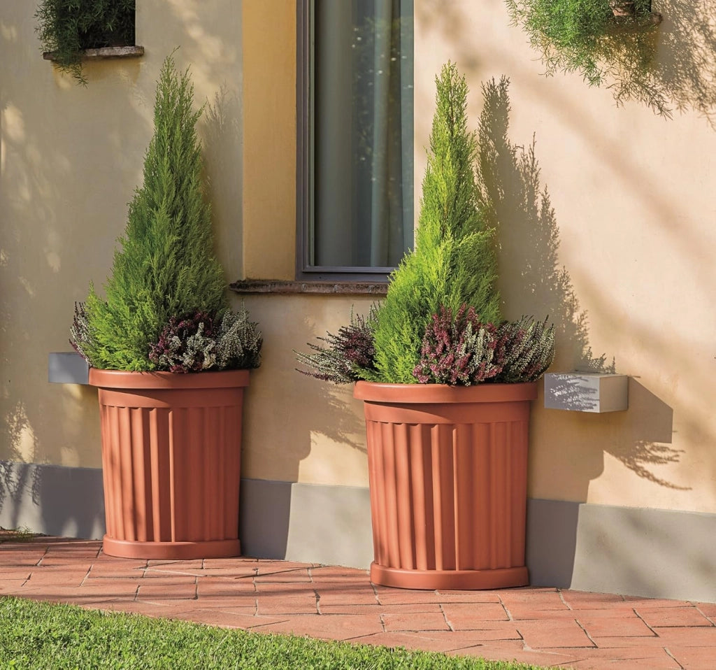 VASO ROMA C/SOTTOVASO 52CM TERRACOTTA- 1,0 confezione