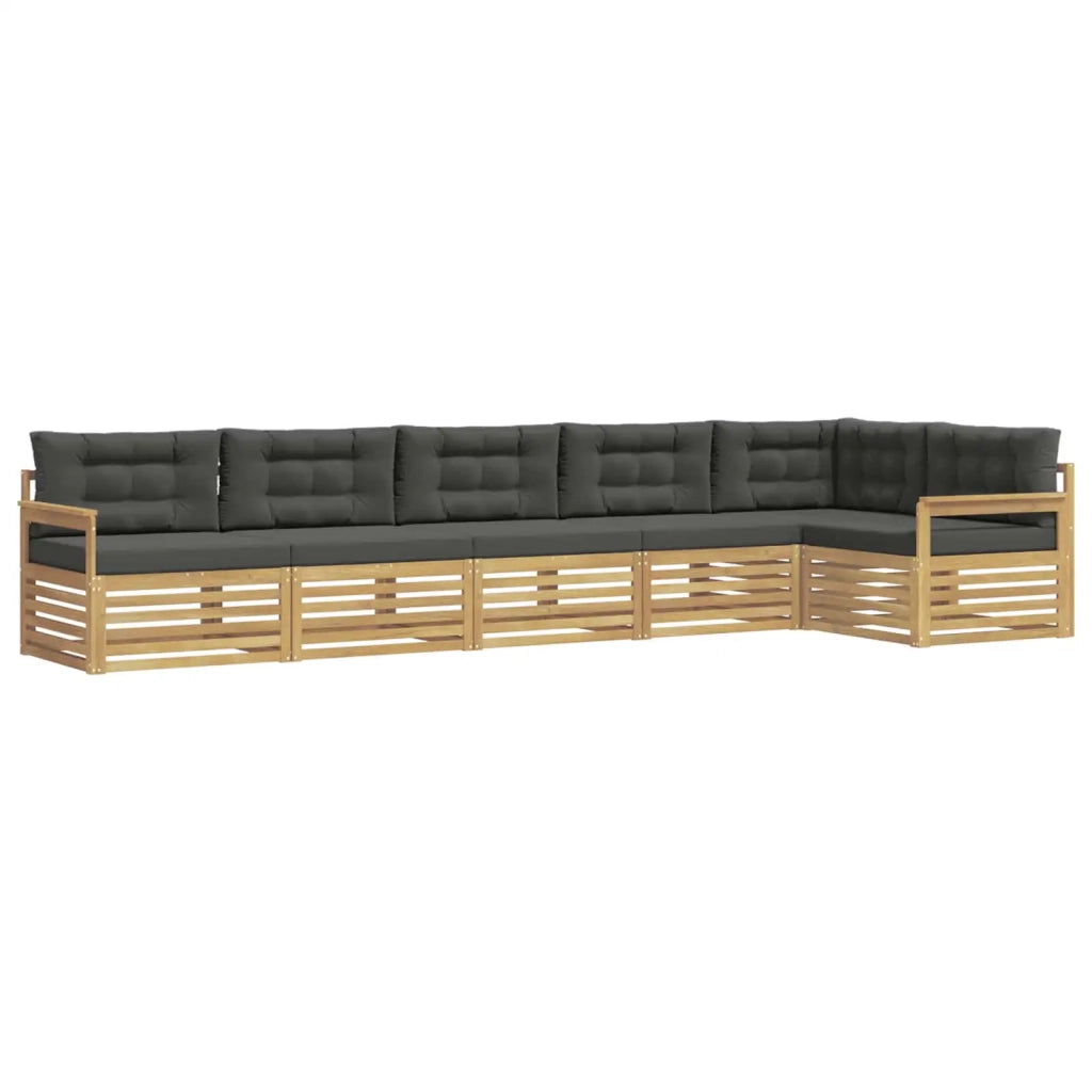 Set di divani da esterno 6 pz Bianco e Antracite Poliestere 3390552