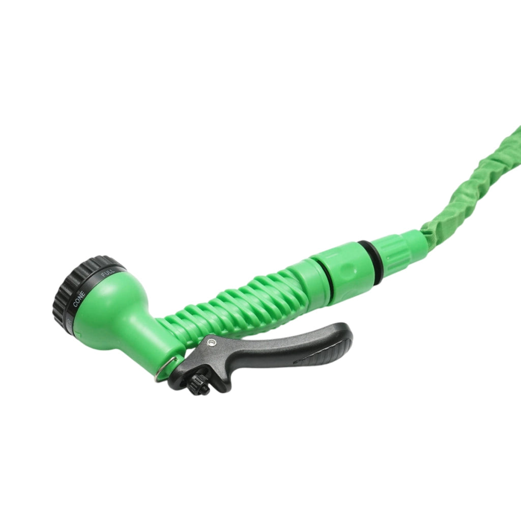 Tubo da giardino estensibile in lattice 10-30 m con pistola regolabile a 7 modalità, adattatore 3/4 e raccordo rapido 1/2