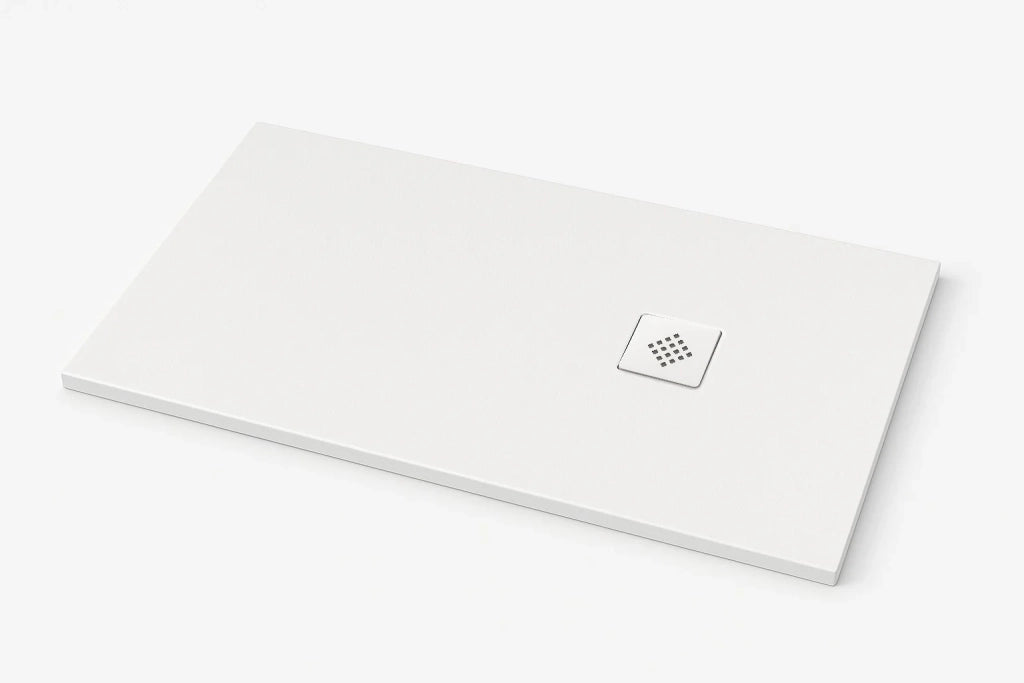 Piatto doccia Ardesia extra piatto 80X90 cm colore Bianco RAL 9003 griglia Bianca