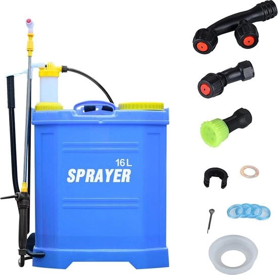 Spruzzatore, 1 tubo, 2 getti, ideale per erbicida, pesticide (blu)