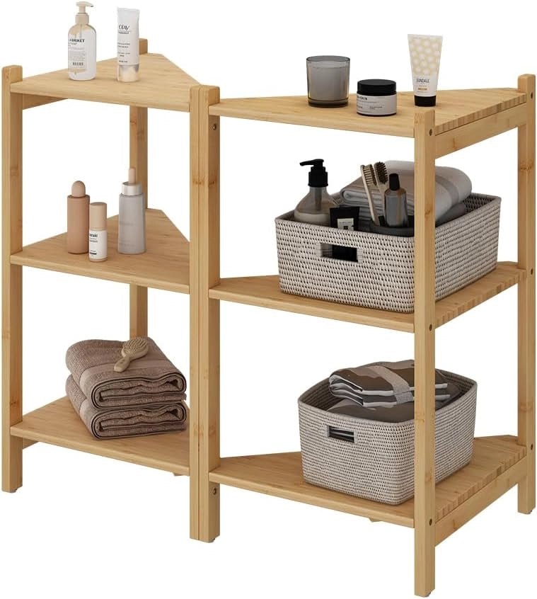 Mobiletto per lavabo Zeno, Bambù, 68 x 60.5 cm Set di 2, per la conservazione di accessori da bagno sotto il lavandino