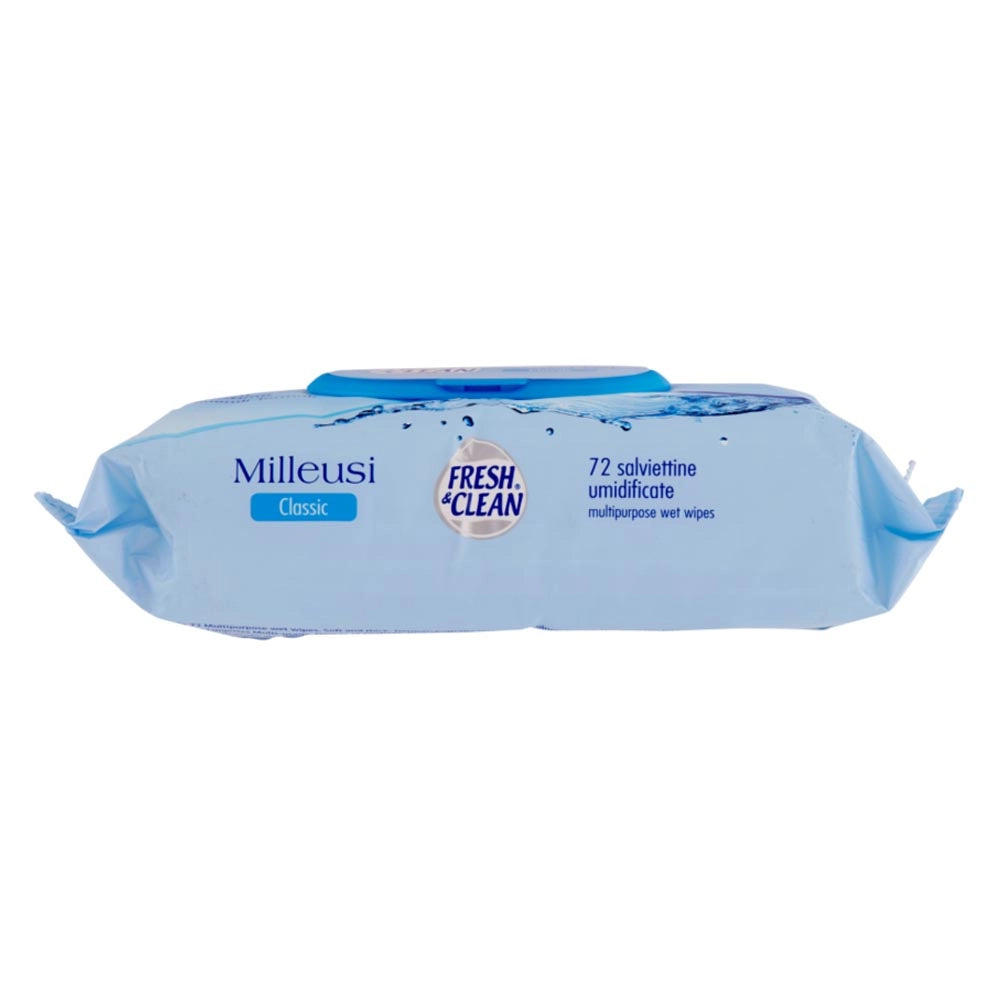 Fresh & clean salviette igienizzanti detergenti milleusi classic 4 confezioni da 72 salviette