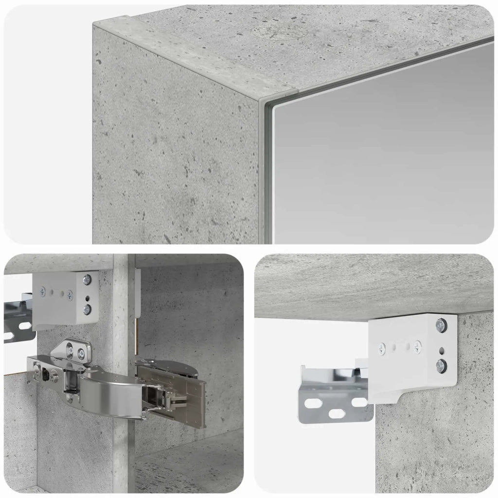 Mobiletto per specchio da bagno con lo scaffale Grigio cemento