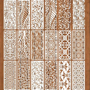 Set di 15 stencil per dipinti, creazione di mobili, decorazione di torte, disegno di texture, decorazioni in legno per pareti, ecc.