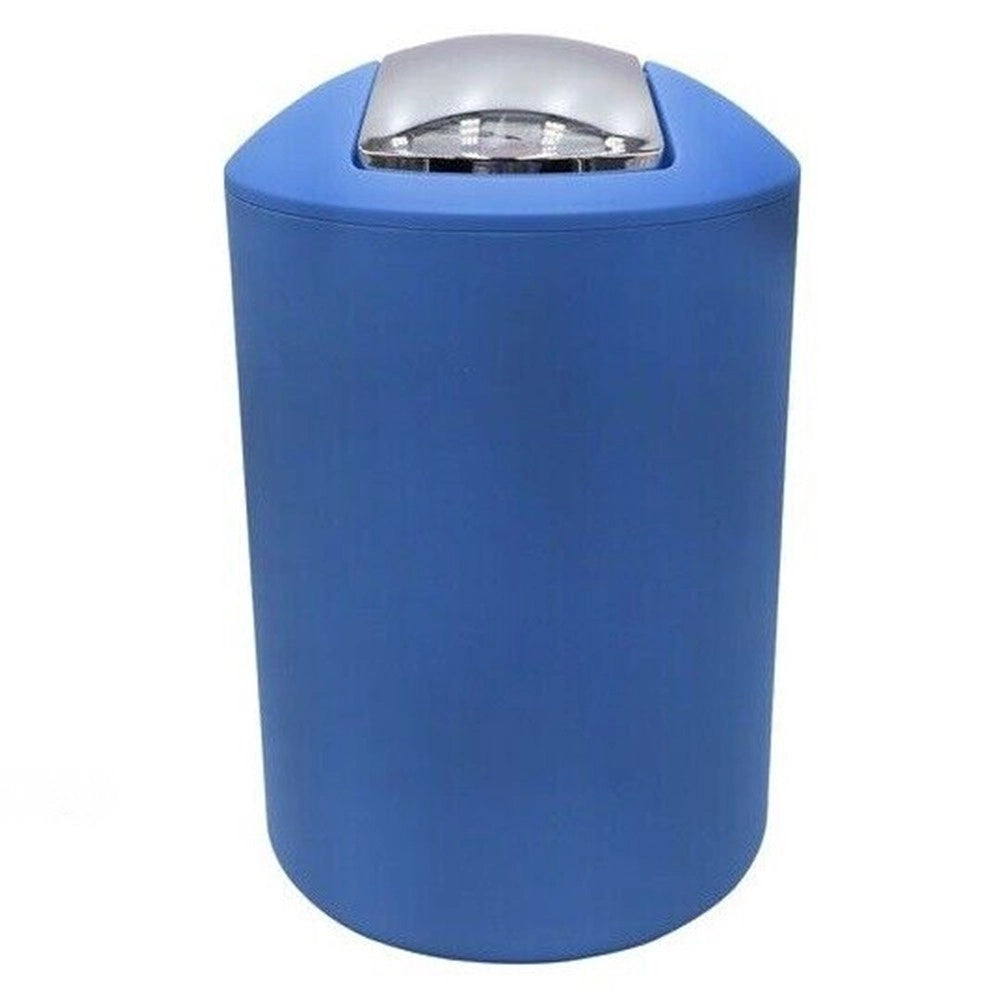 Trade Shop - Pattumiera Cestino Secchio Rifiuti Gettacarte Accessorio Arredo Bagno Blu 69905 -