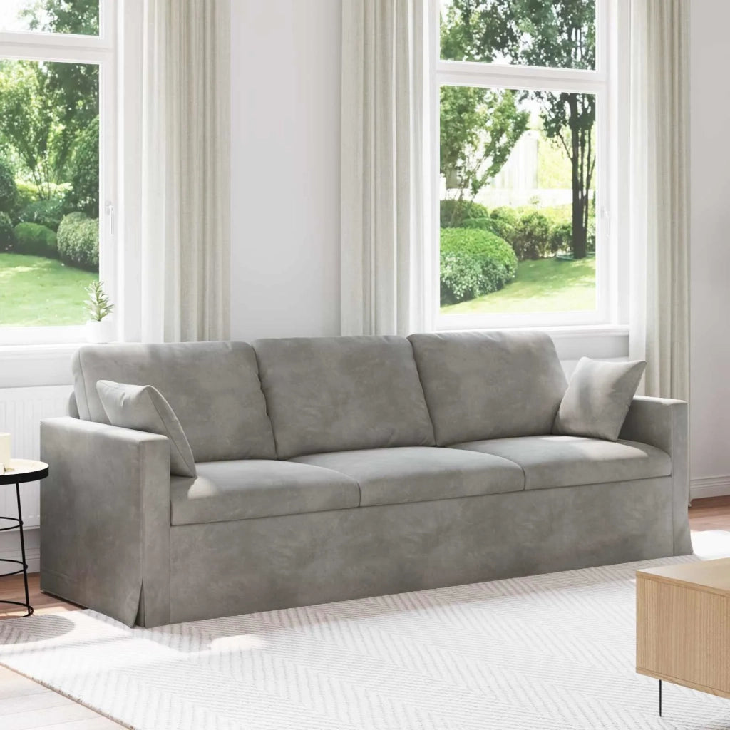 Divano Grigio chiaro 228 x 78 x 80 cm Velluto 42024440