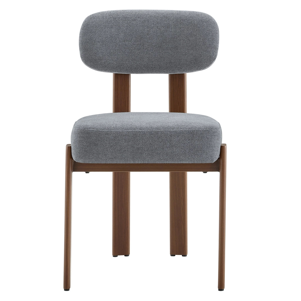 Set 2 Sedie da Pranzo Imbottite ¨C MINIMAL ¨C Tessuto Lino, Schienale Curvo, Stile Moderno