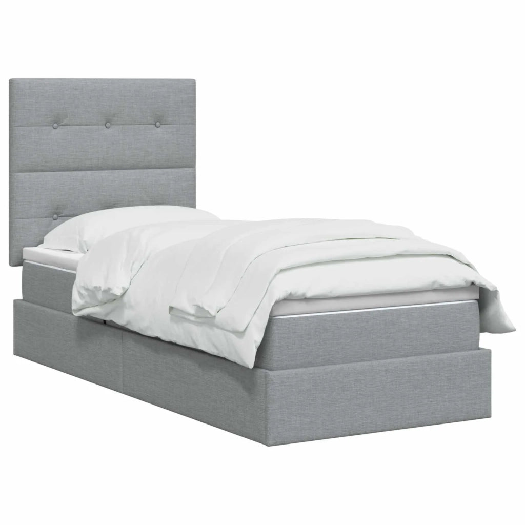 Letto con contenitore e materasso Grigio Chiaro 100 x 200 cm 3459483