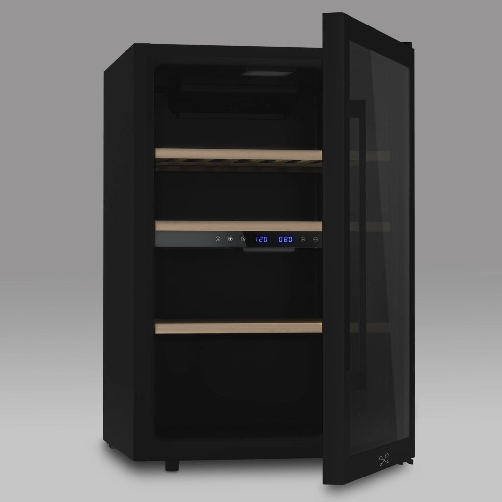 Cantinetta per vino Les Petits Champs CAVCDB62 da 62 bottiglie dual zone 12-20°C nera