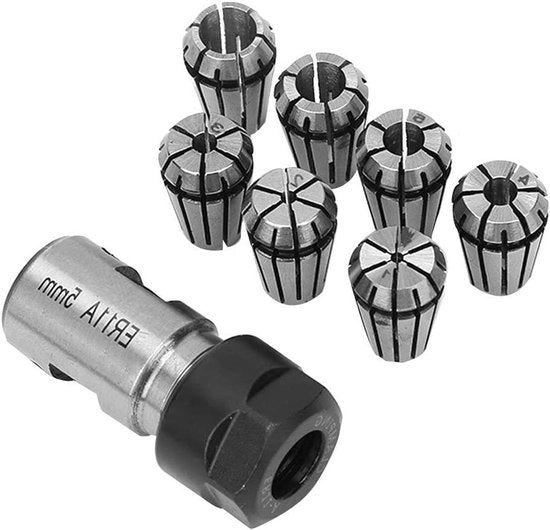 Set di 7 spazi ER11 in acciaio di filo 5mm - Estensione di supporto per motor con design di rilascio automatico per trapano a manovella e trapano a mano.