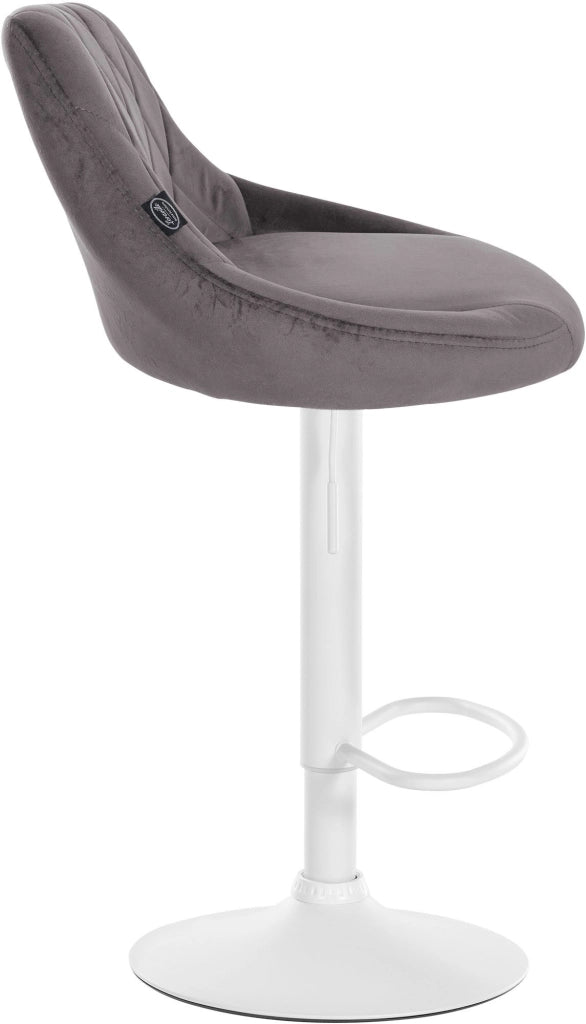 Sgabello da bar Lazio Velvet grigio,bianco