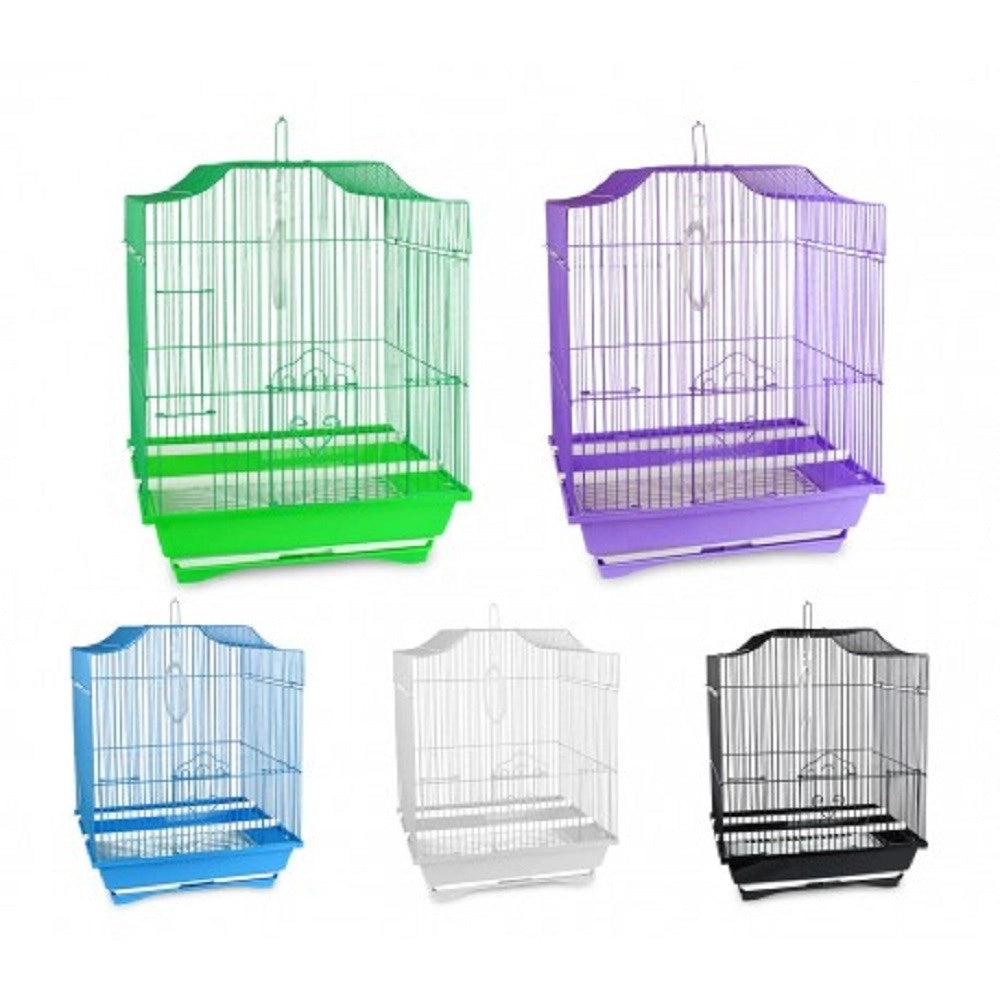 Trade Shop - Gabbia Uccelli Di Piccole Dimensioni Fly 43.5 X 28.5 X 22 Cm Due Mangiatoie -