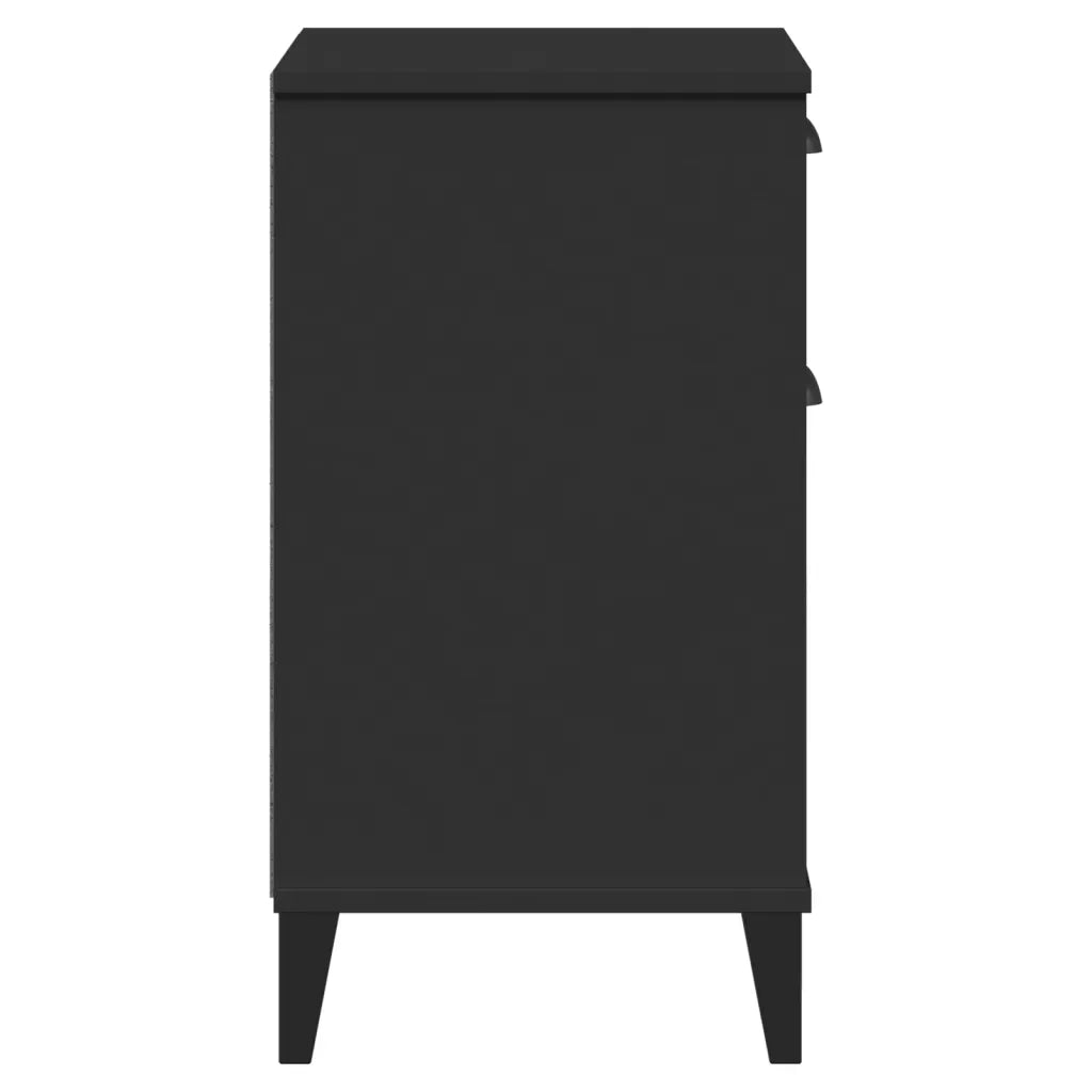 Comodino | Armadio da Notte | Mobiletto da notte VIKEN Nero in Legno Multistrato