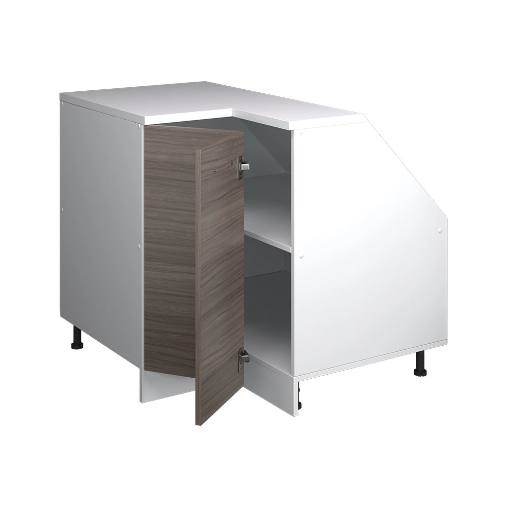 Mobile cucina angolare per sottotetto R-Line Grigio nobile/Bianco 75.6 cm con 1 porta, carcassa dell’armadio profondità 60 cm Vicco
