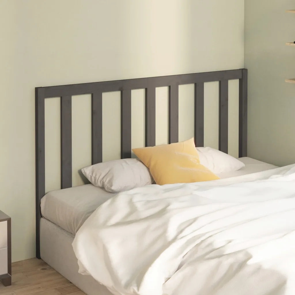 Testiera per Letto-Testata-Testiera Decorativa Grigia 146x4x100 cm Legno Massello di Pino 473696