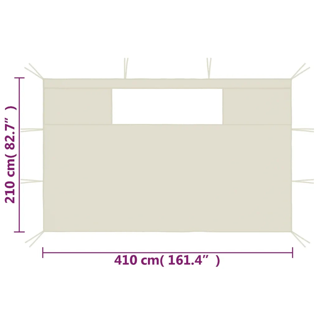 Pareti con Finestre per Gazebo 2 pz Crema CFW4312482