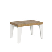 Tavolo Allungabile 130/234x90x77 cm Naxy Mix piano Quercia Natura gambe Bianco Frassino