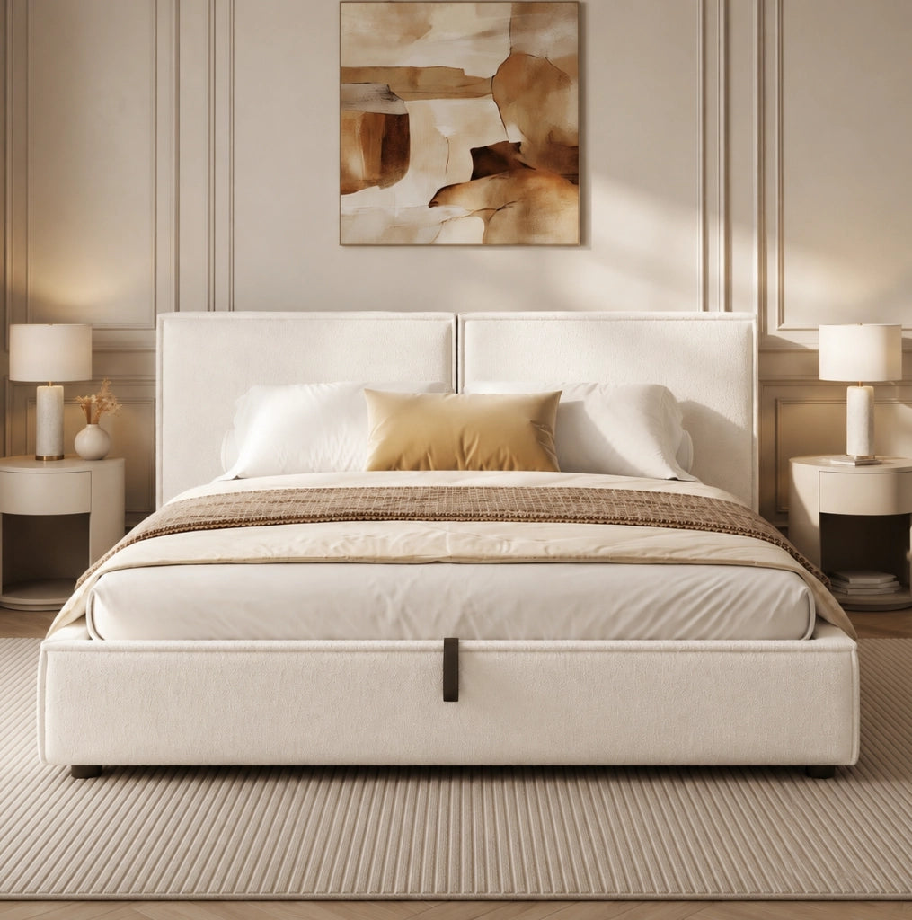 Letto matrimoniale imbottito 180x200 cm con contenitore idraulico