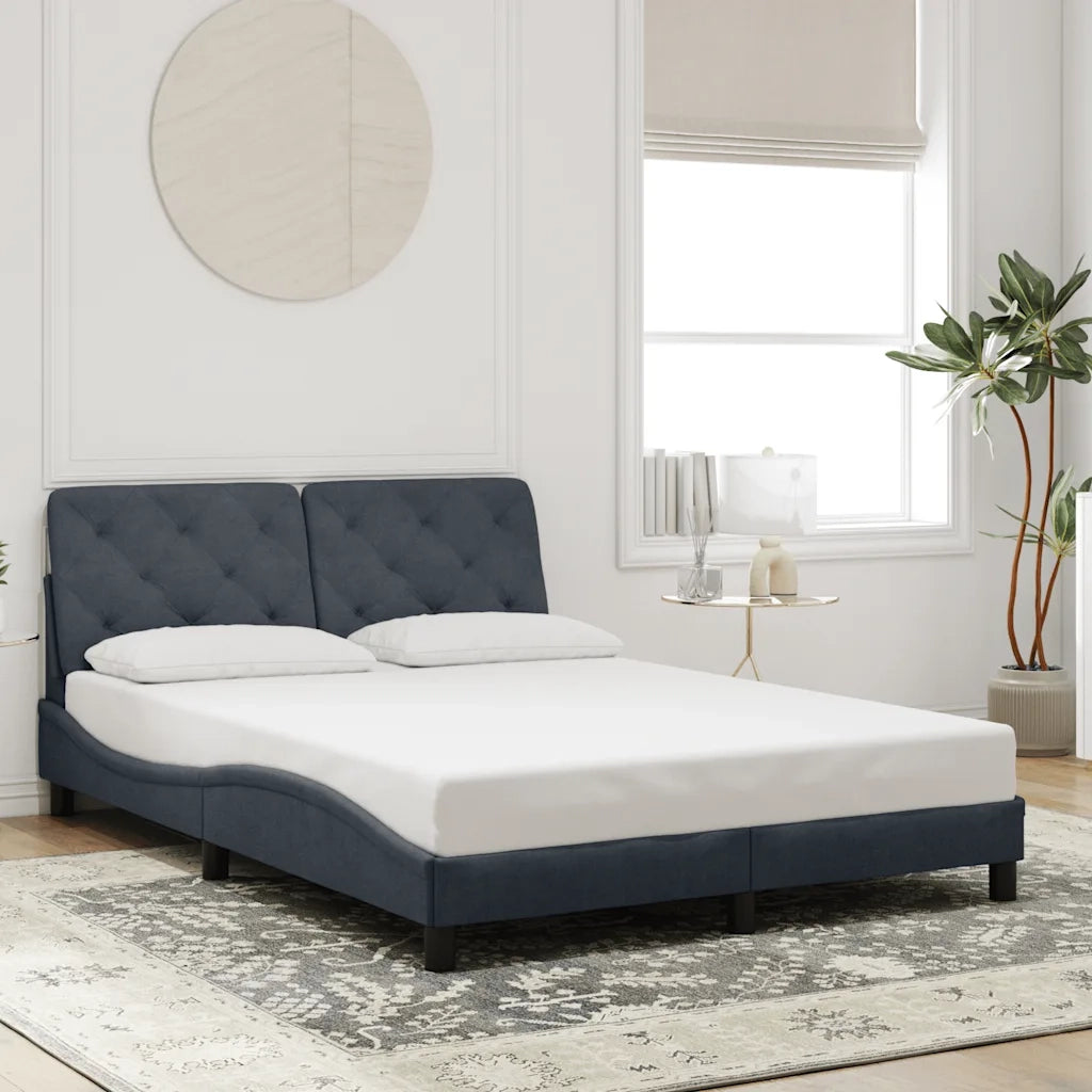 Giroletto senza Materasso Grigio Scuro 140x200 cm Velluto