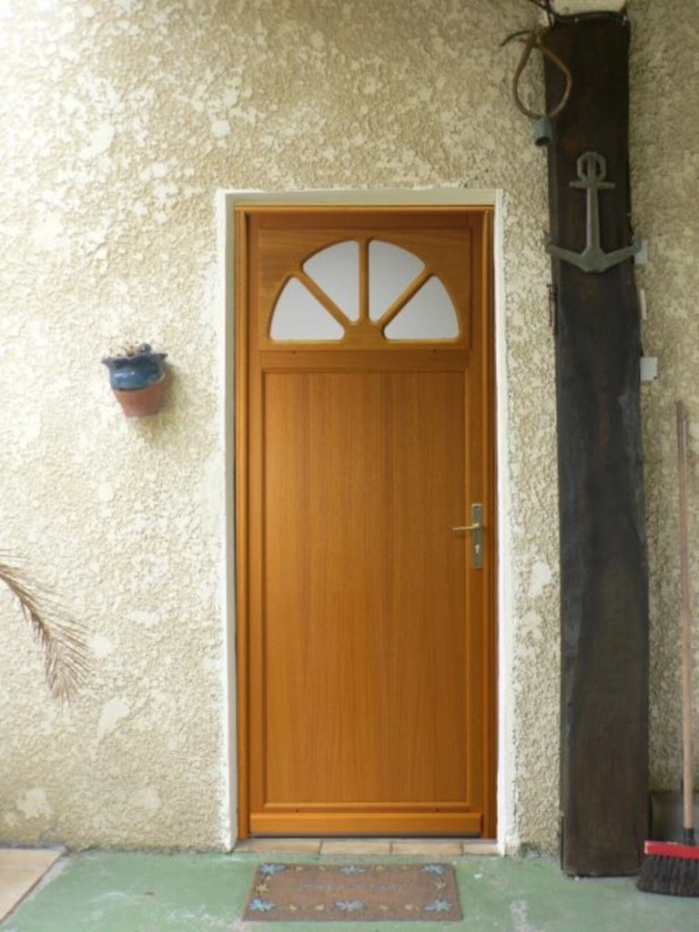 Porta di servizio in legno 'Pixos' modello 215X90 a sinistra a spinta (dimensioni del tavolo) senza maniglia